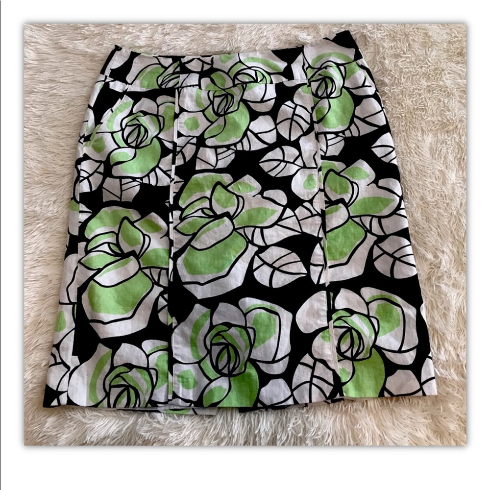 Cato Multi Color Linen Blend Lined Skirt 14
